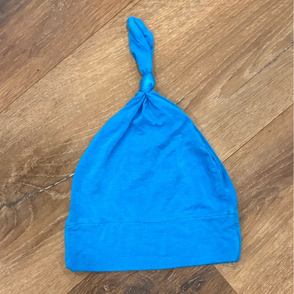 KicKee Pants Blue Knotted Hat Cap Beanie Infant Baby Bamboo 0-12m